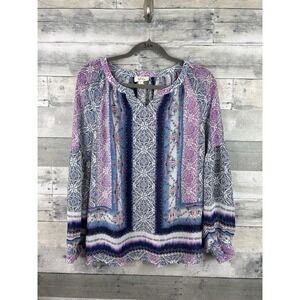 Style & Co Women's Long Sleeve Chiffon Blouse